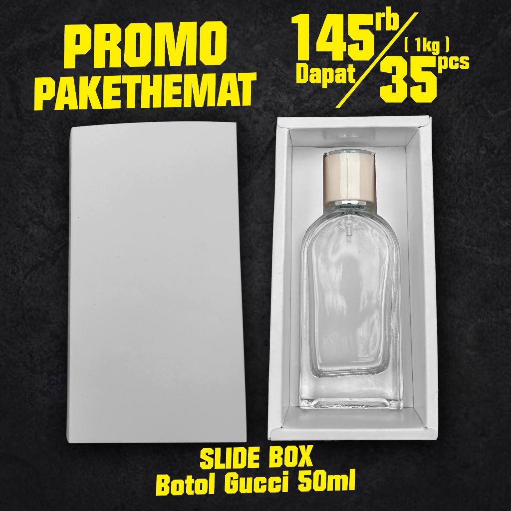 

(PAKET 1 KILO) isi 35pcs BOX Slide PUTIH / Insert botol Guccci 50ml