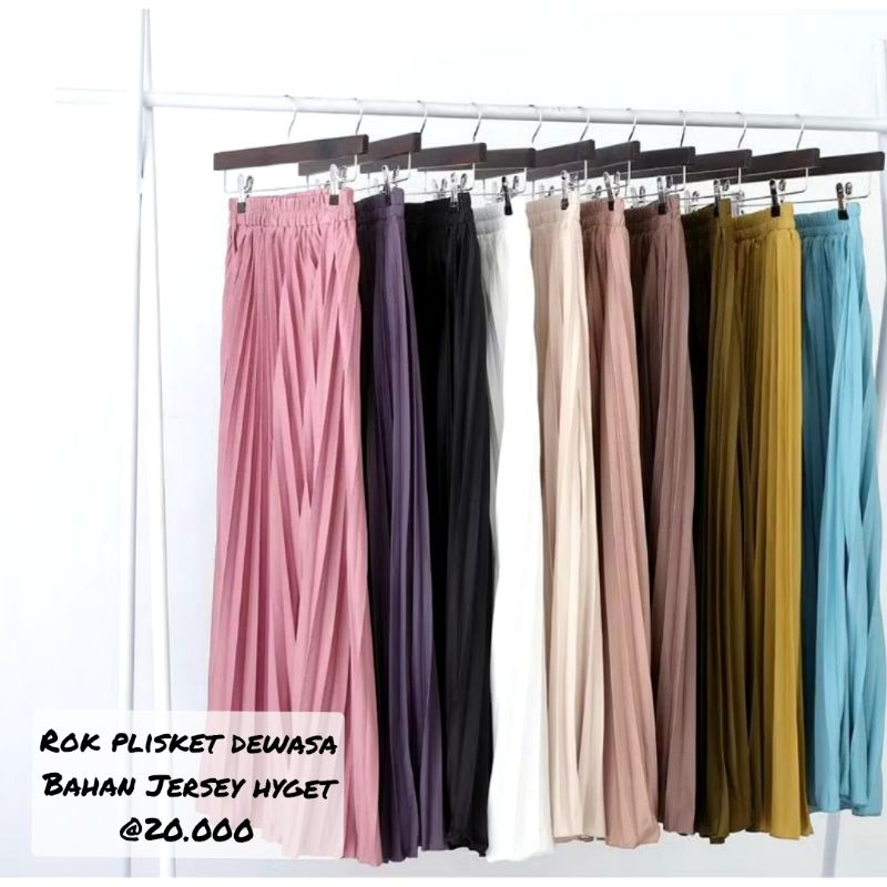 Rok Plisket Murah Baju Gamis Setelan Rok Lebaran Termurah Bahan Crinkle Katun Adem