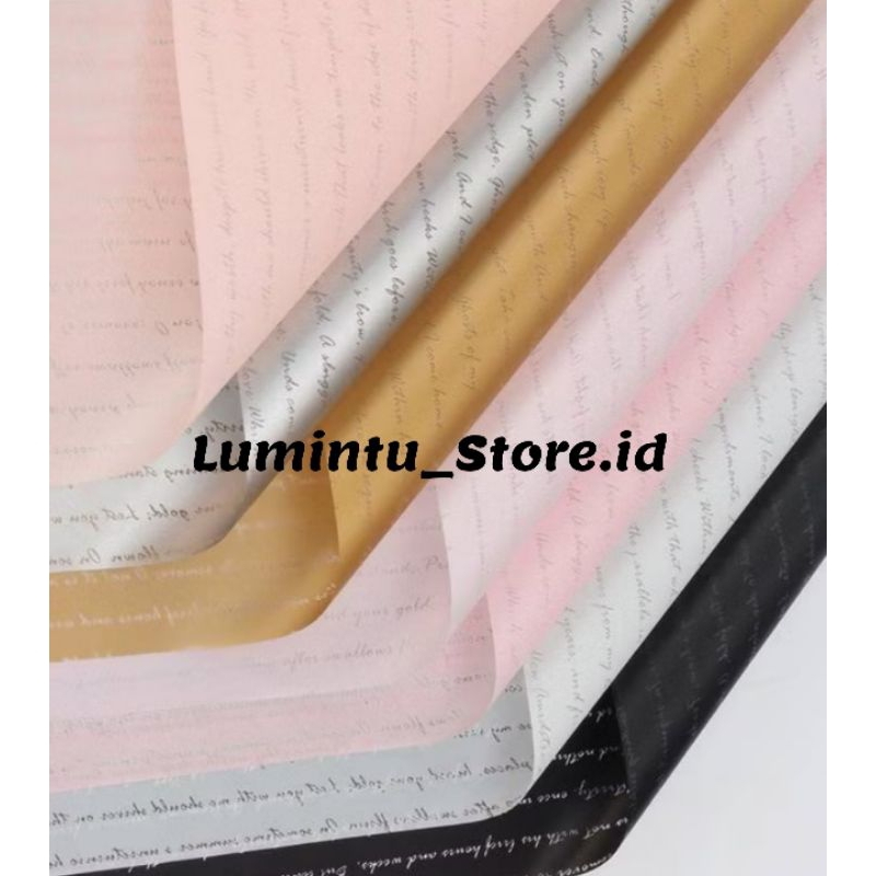 

Cellophane Quotes Waterproof Kertas Buket Motif Flower Wrapping Free Packing