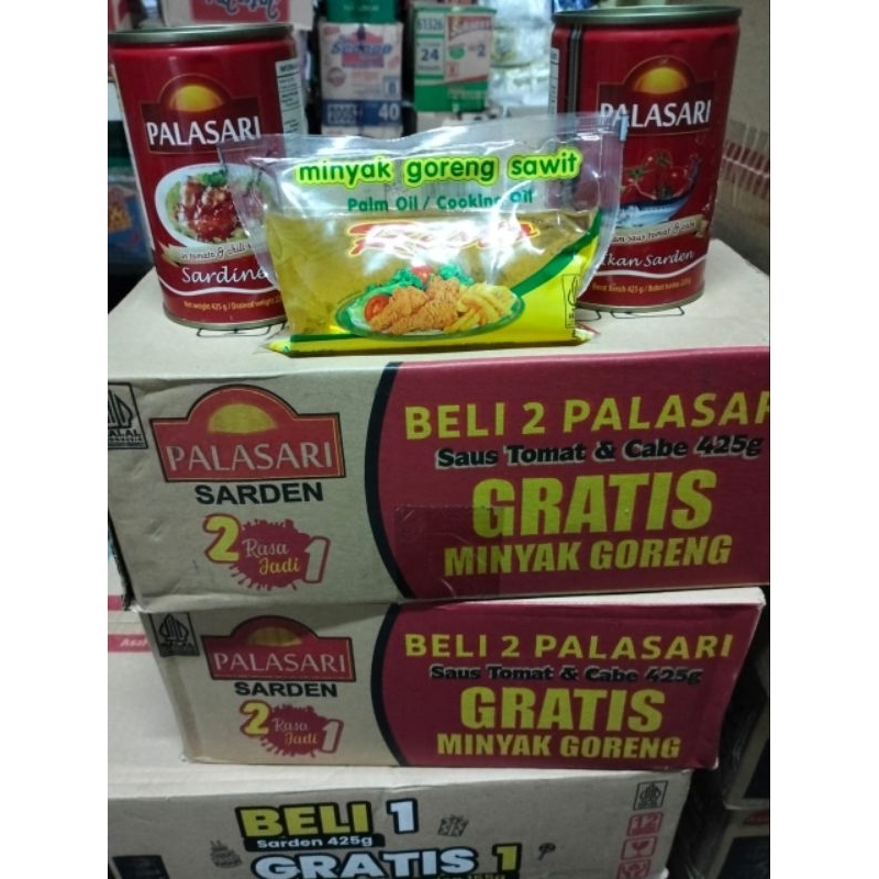 

Sarden Palasari dapat 2 biji ukuran 425 ml free minyak goreng 200 ml