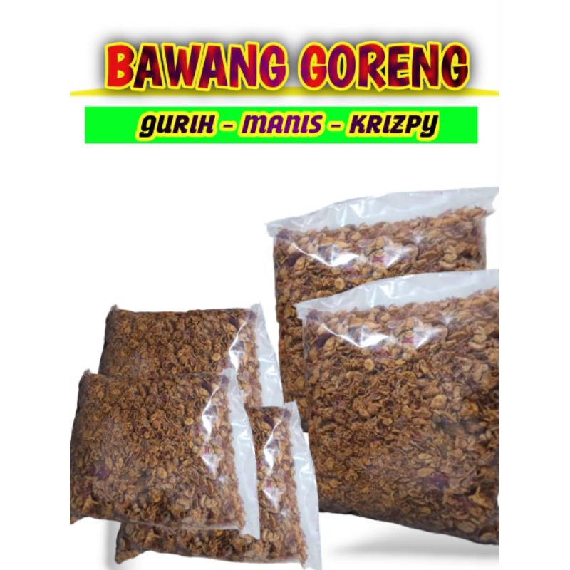 

Bawang goreng asli 500 gram gurih nikmat manis crispy