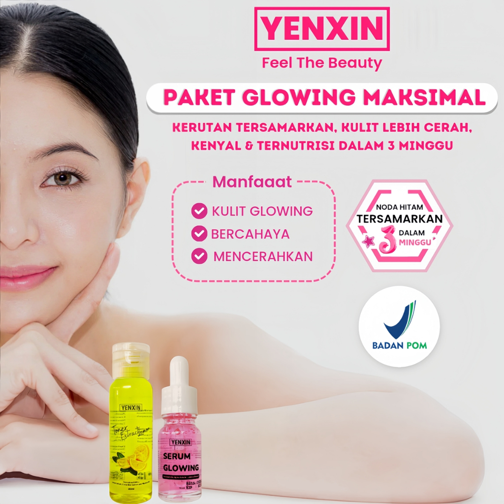 PAKET HALUS MULUS DAN GLOWING SERUM GLOWING DAN TONER LEMON PELICIN WAJAH