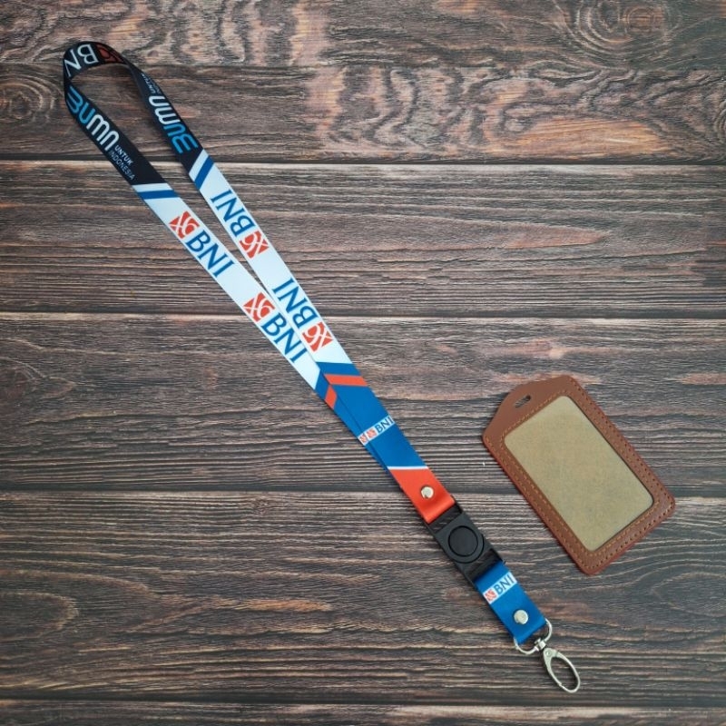 

TALI LANYARD ID CARD BANK BNI + HOLDER (BISA SATUAN) | STOK READY