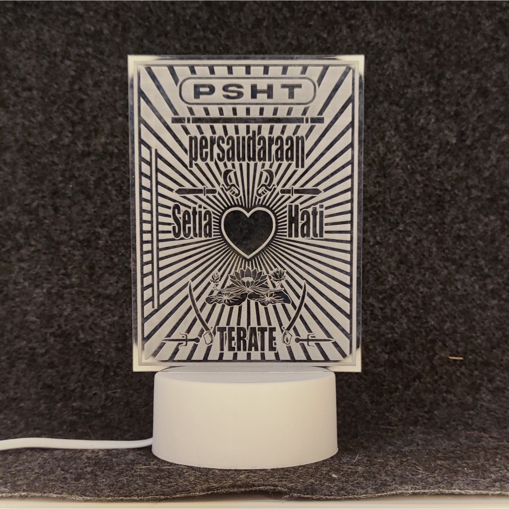 Lampu PSHT akrilik Lampu tidur hias led 3D Acrylic transparant bening pajangan hiasan Custom acrylic