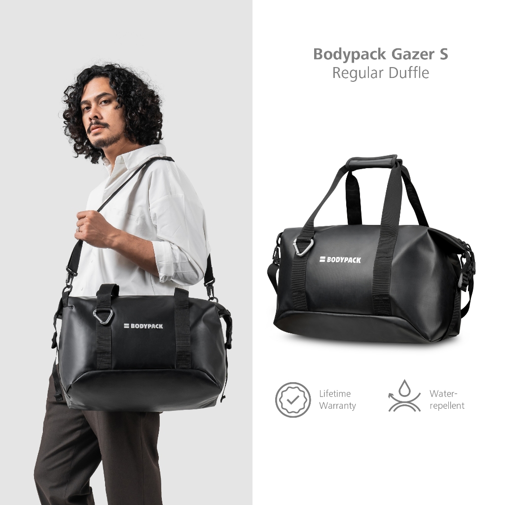 Bodypack Gazer S Regular Duffle 14 Inch Tas Ransel Jinjing Gym Travel Durable Tahan Lama - Hitam