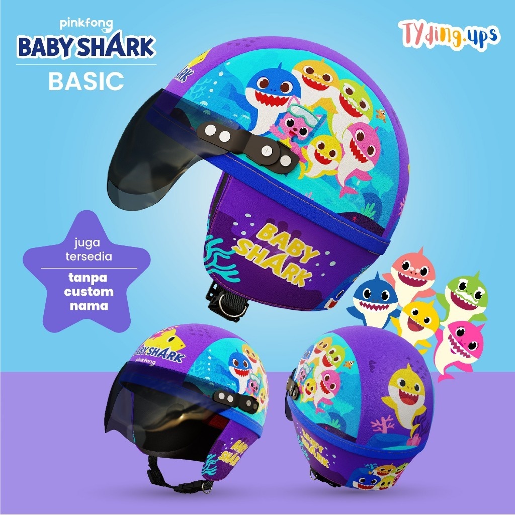 Helm Retro Chips Anak Karakter Usia 1-5 Tahun Tanpa Custom Nama Packing Kardus Lebih Aman