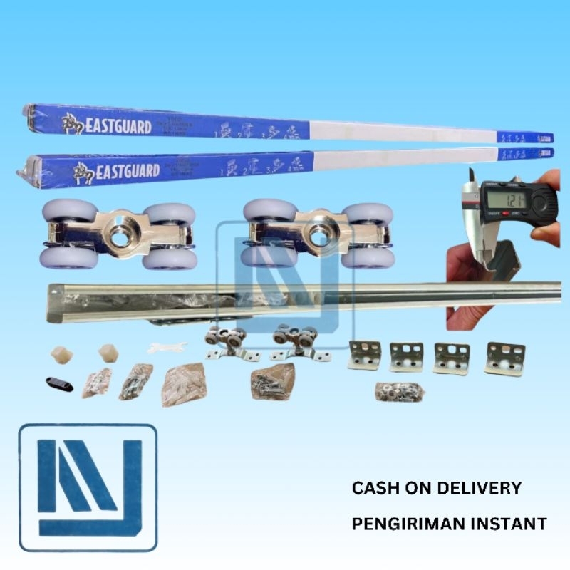 Rel Pintu Sliding Geser Gantung Eastguard 1 Set Lengkap
