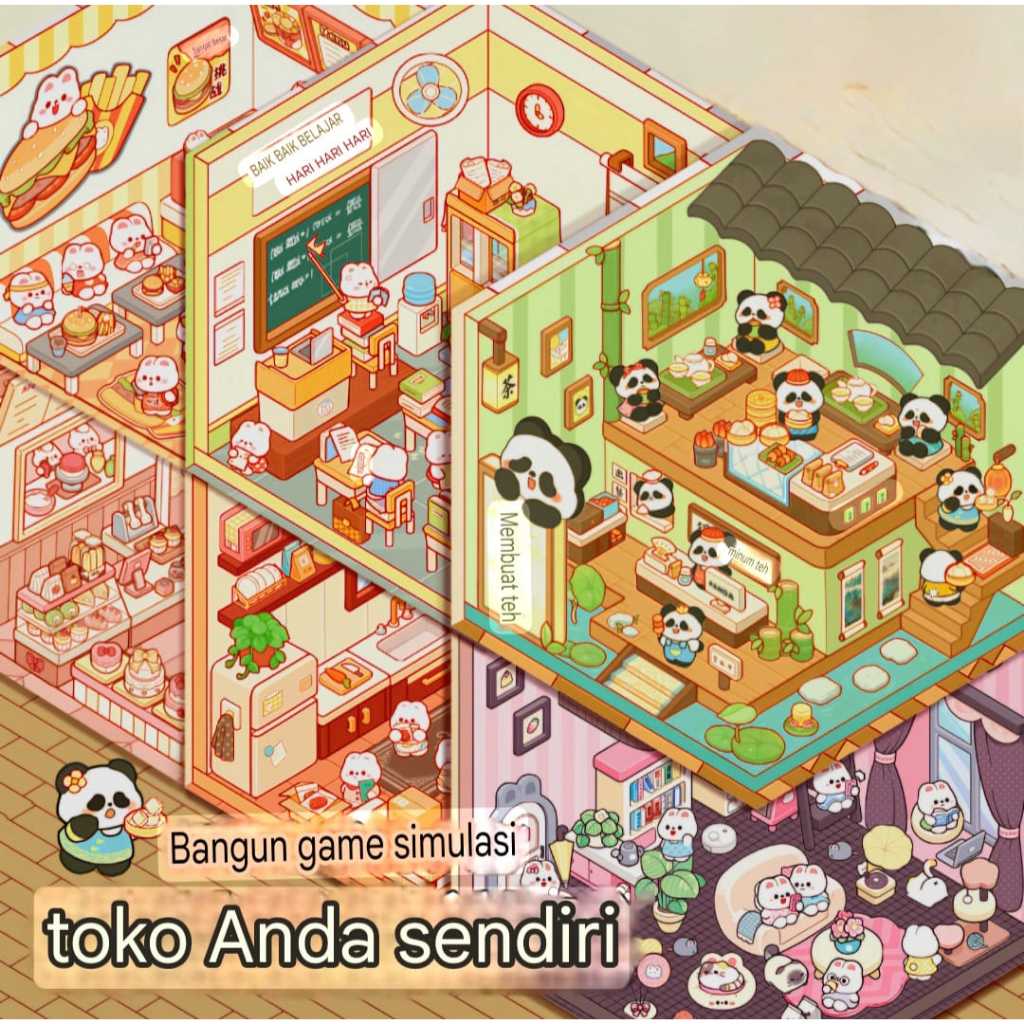 

3D Decorative Sticker Korea Viral Import Kim Goodvibesummer Cute Sweet Shop Market Creative Mainan Anak Unik