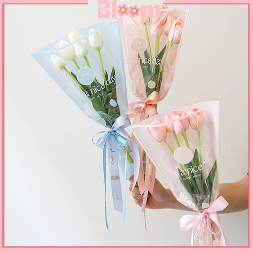 

50 Lembar Plastik Single Flower Korean Style Buket Bunga Tangkaian Satuan Single Rose Ecer Plastic Bag SF28
