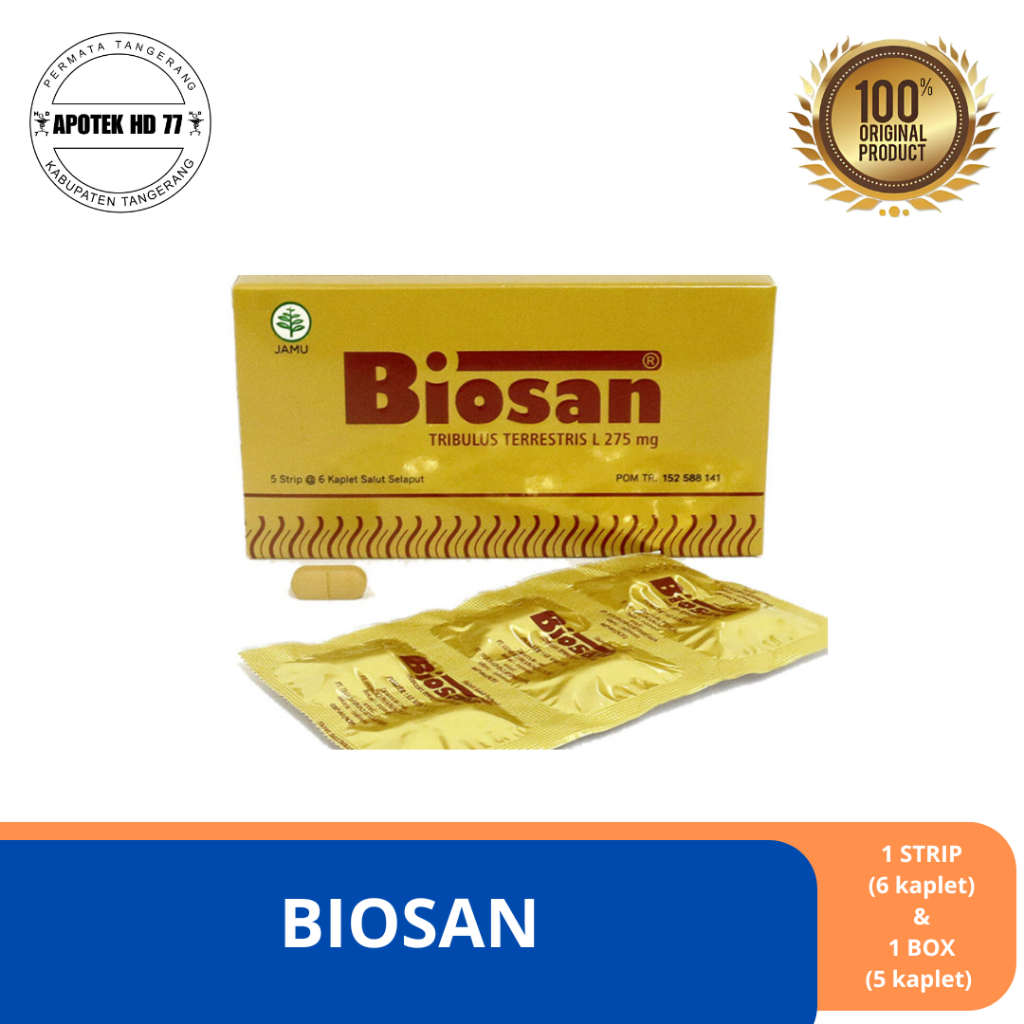 BIOSAN TRIBULUS TERRESTRIS L.275 mg | STRIP ISI 6 KAPLET  & BOX ISI 5 STRIP