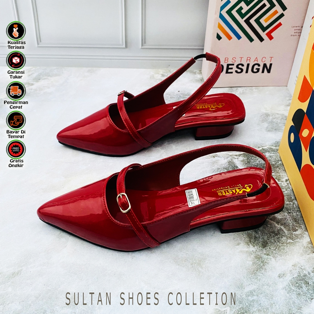 Sandal Sepatu Pesta Hak Tahu 3 cm Wanita Antiselip Casual Sndal Resmi Mules Clogs Spatu Sendal High 