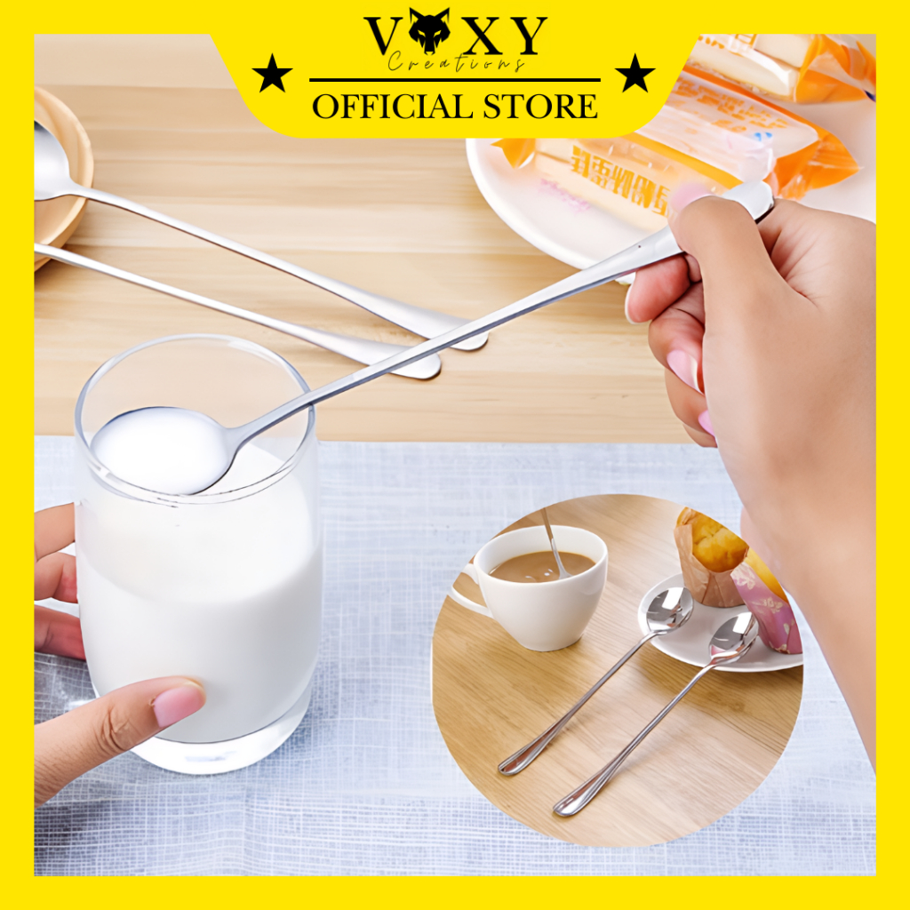 Sendok Korea Bulat Lonjong Stainless Steel / Sendok Teh /  Sendok Aduk Minuman / Sendok Makan Kecil