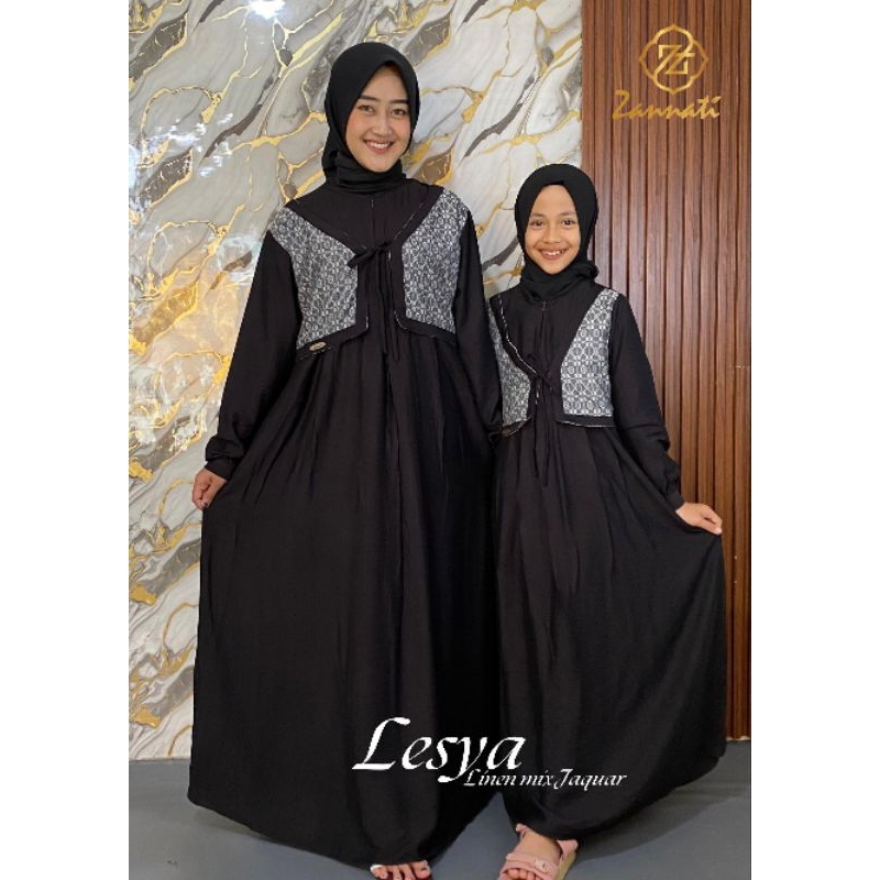 Gamis Ibu & Anak Gamis Tanggung Dress Wanita Polo Linen Premium