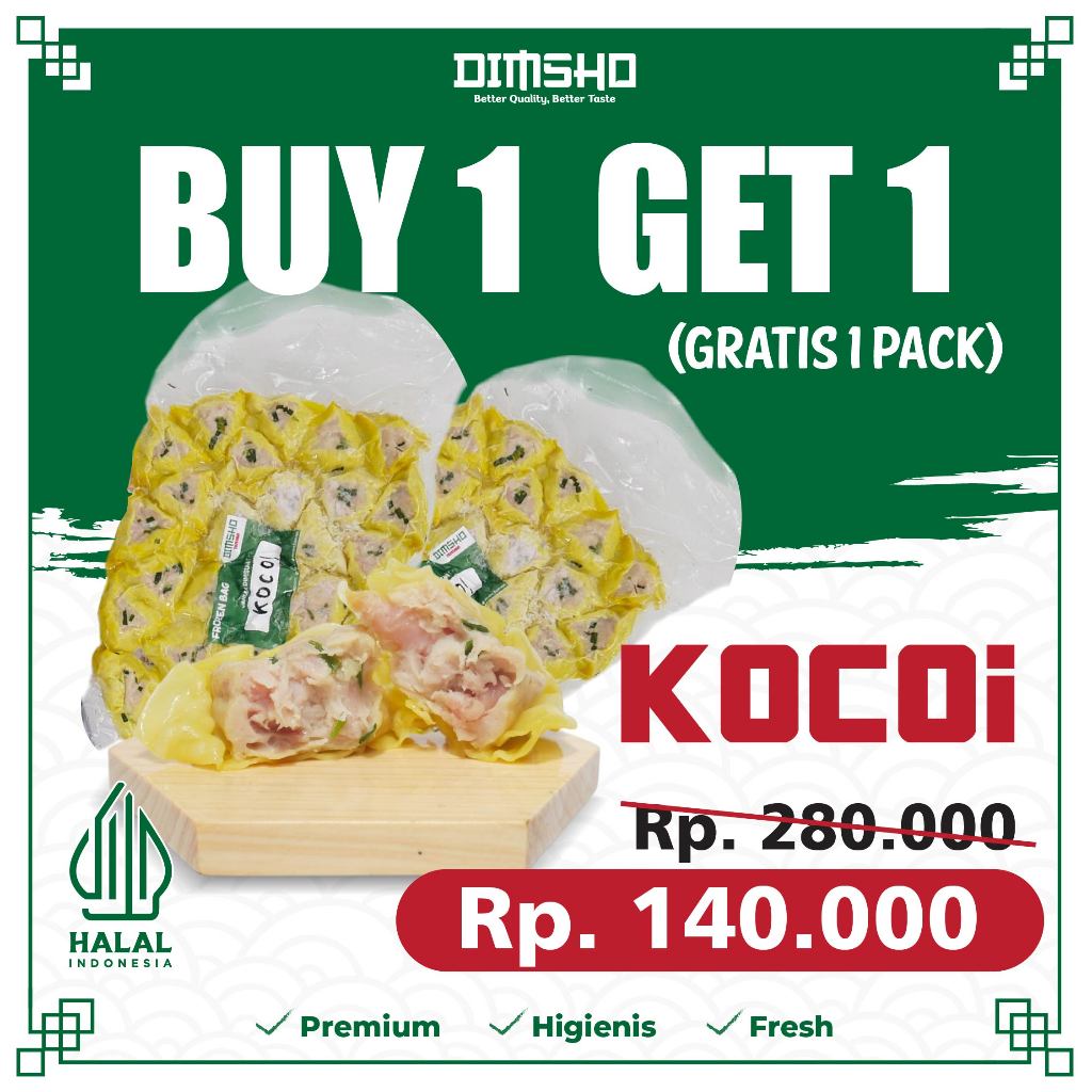 

(BUY 1 GET 1) DIMSUM KOCOI II GRATIS 1 PACK ISI 30 PCS II KOCOI 1 PACK ISI 30 PCS
