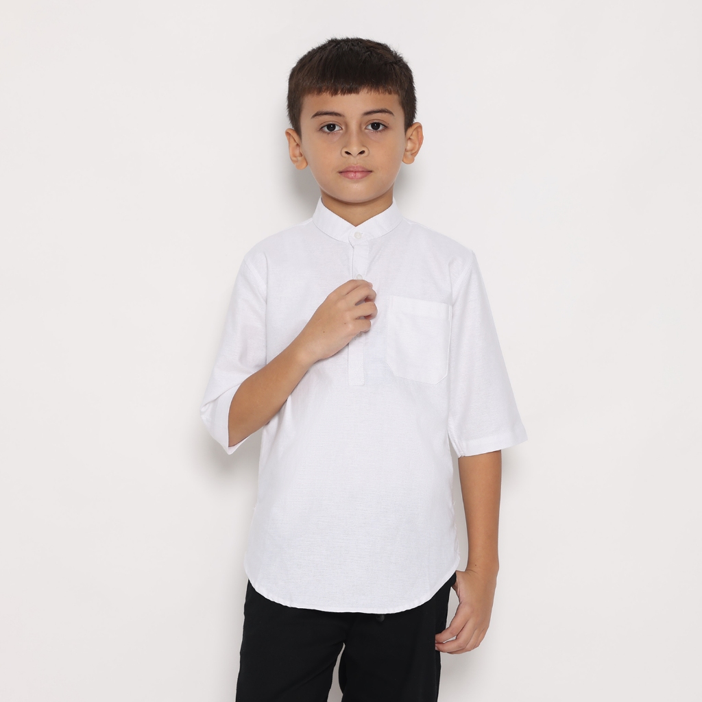 Dancus Kemeja Koko Pakistan Anak / Koko Kurta Anak Warna Putih OLRM261