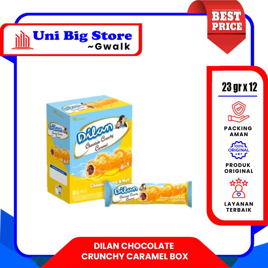

WAFER DILAN CRUNCHY CHEESE CHOCO NUT 6IN1 BOX - (23 gr x 12 pcs)