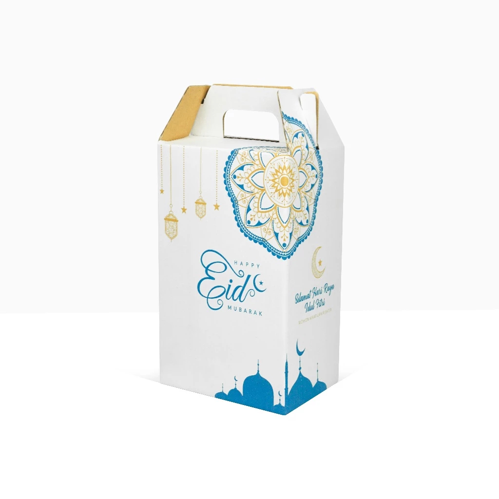 

( 10 Pcs )Box Jinjing Edisi Lebaran Murah Tebal Kokoh Cutting Rapi Dus Snack Parcel Sembako Motif Eid Mubarok Ukuran 20x15x30 Cm
