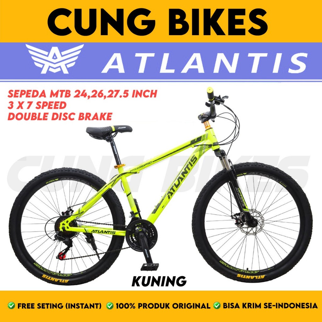 Terlaris Sepeda Gunung Atlantis Mtb 24 26 Inch 735 Dan 27,5 Inch 730 Diskbrake 21 Speed