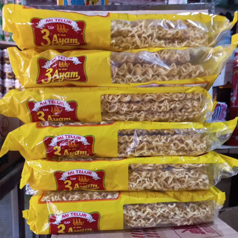 

6 Bungkus Mie Telur cap 3 AYAM ( 1 bungkus 200gr )