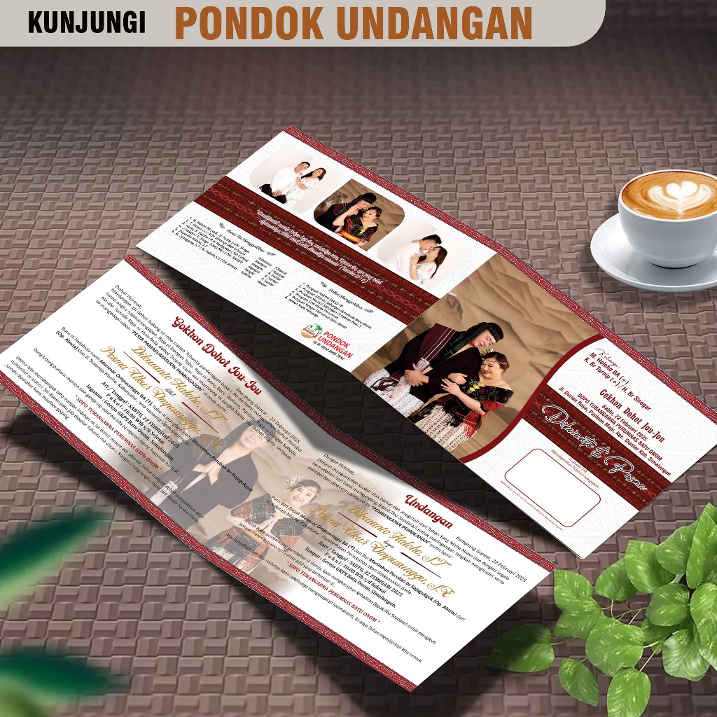 Undangan Nikah Pernikahan Adat Batak Glossy Kilat Pondok Undangan Batak 02