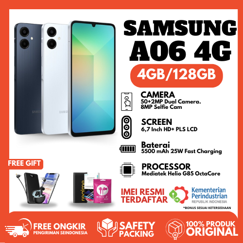Baru Samsung Galaxy A06 Ram 4GB Rom 128GB | Fullset | Garansi Resmi