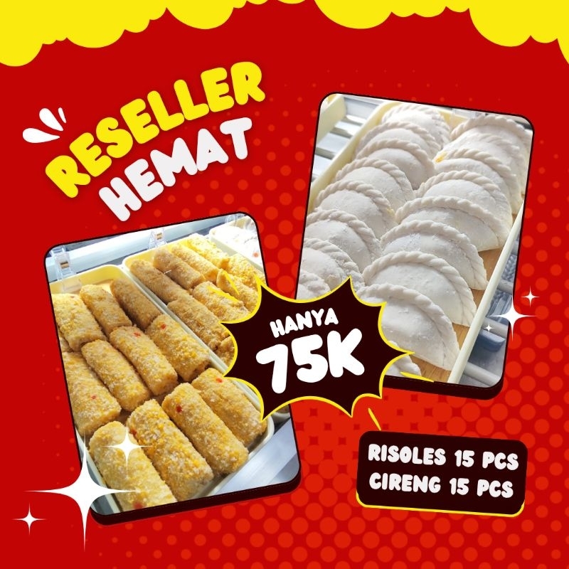 

PAKET RESELLER HEMAT!! (CIRENG 15 Pcs Risoles Mayo 15 Pcs)