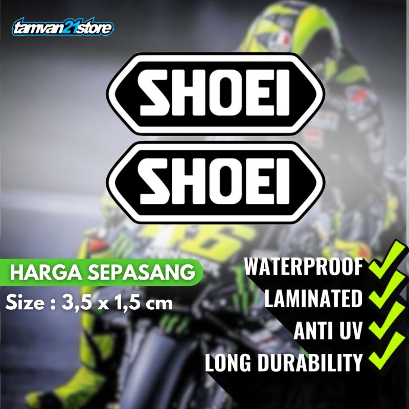 SEPASANG STICKER Shoei Hitam Silver / Helm Shoei / ShoeiKyoto / Stiker Printing