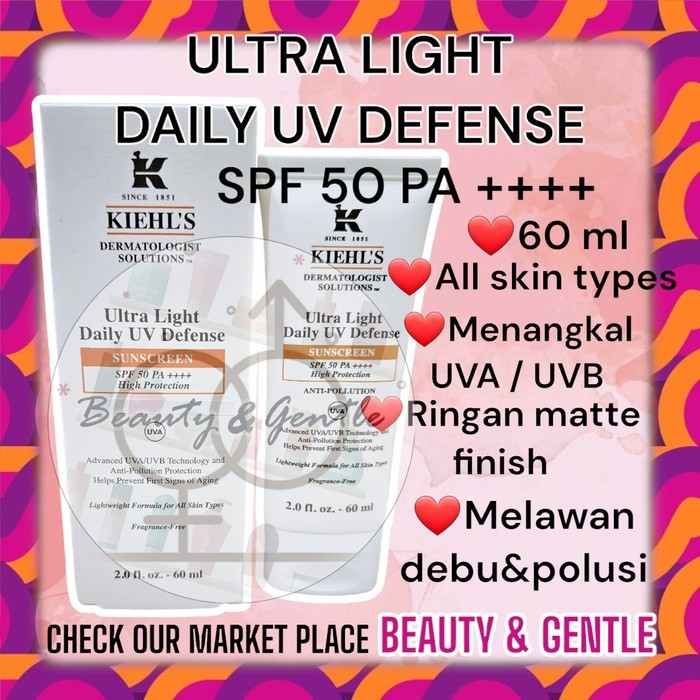 PROMO Kiehls Kiehl's Ultra Light Daily UV Defense Sunscreen Sunblock 30ml / 60ml