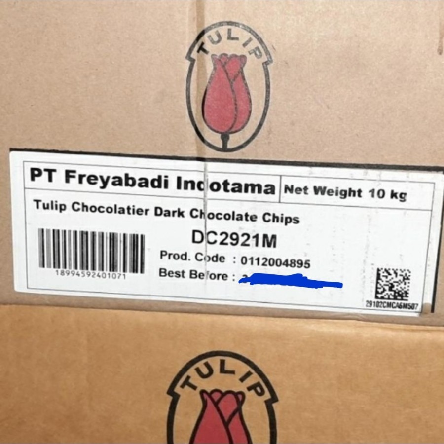 

TULIP COKLAT CHIPS DARK 10KG KEMASAN KARTON KHUSUS INSTANT KURIR