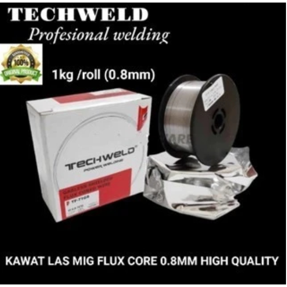 Kawat las mig / flux cored 0.8mm X 1kg Techweld