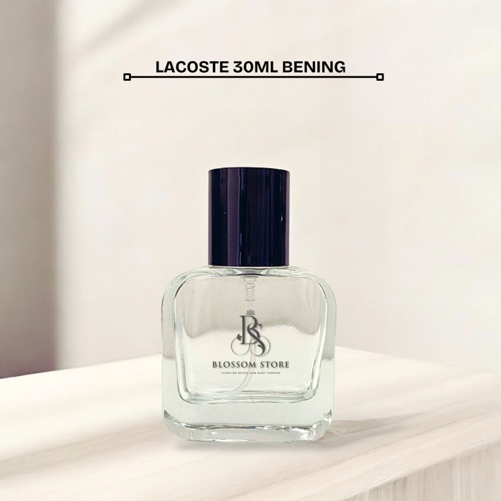 Botol Parfum Lacoste 30ML Bening Tutup Hitam - Botol Parfum Kaca 30ML