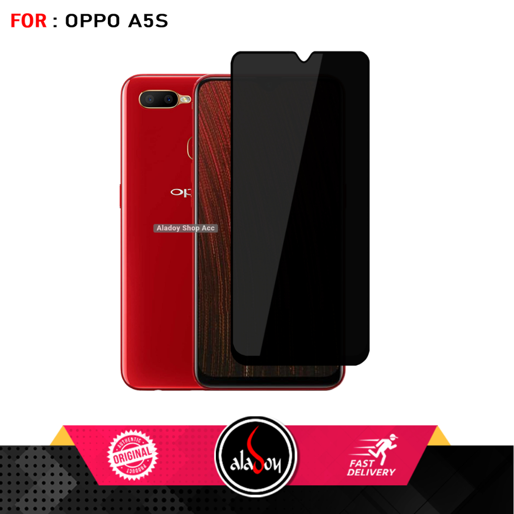 Tempered Glass Layar Anti Spy Privacy Oppo A5S Spy Kaca