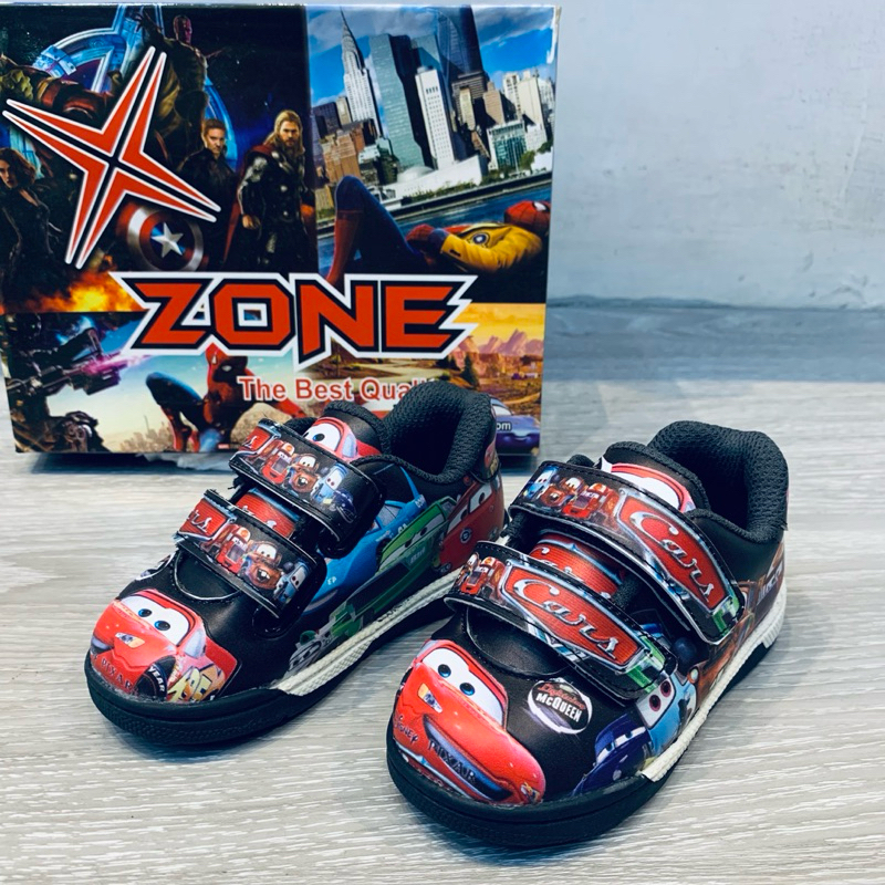 X-Zone Kids - Sepatu Cars Velcro Anak Laki-laki / Anak Cowok | CARS - Hitam