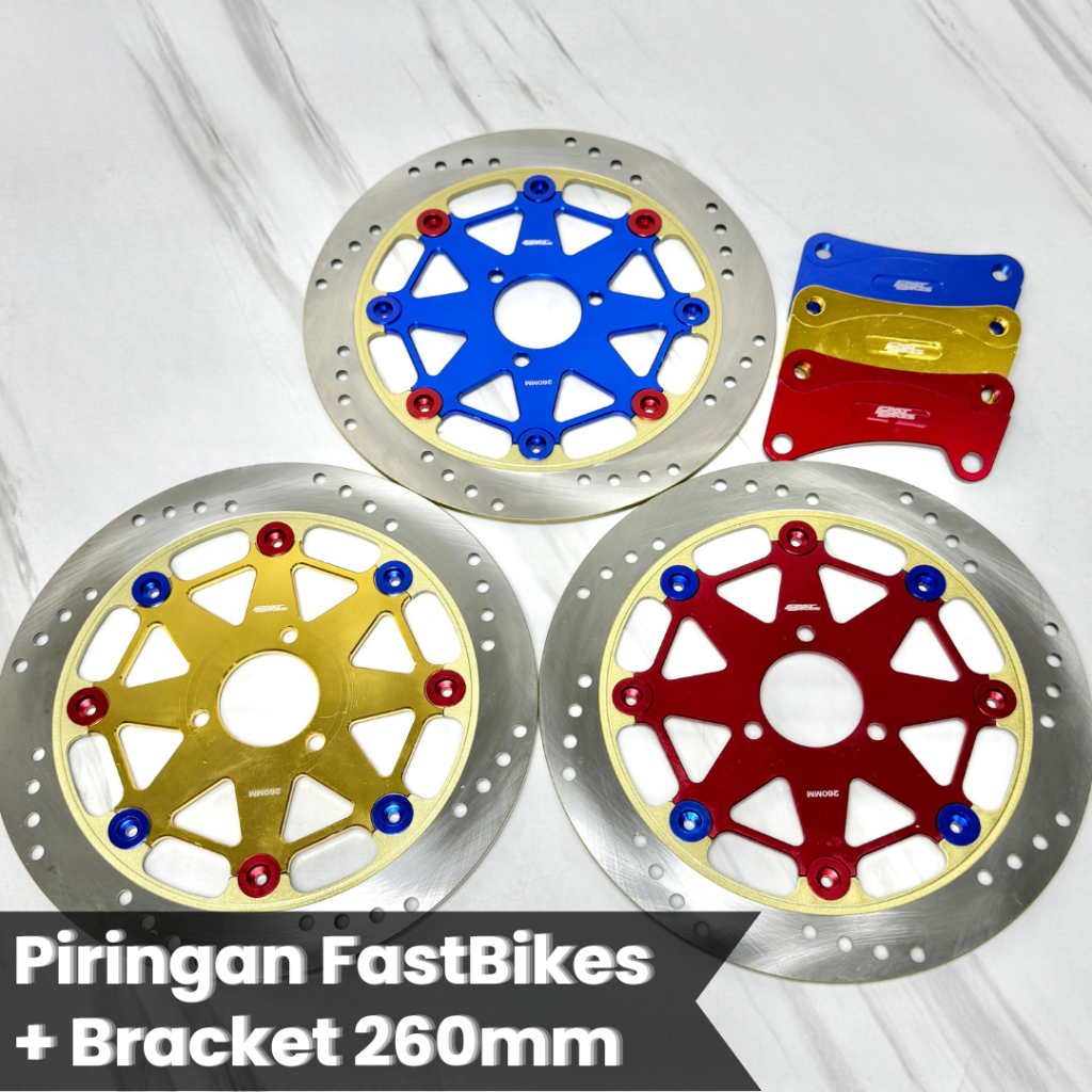 Piringan Cakram Depan FastBikes Mio 260mm + Bracket Piringan/Disc Motor