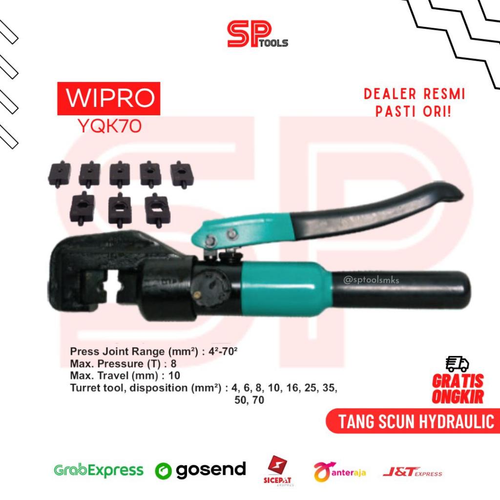 TANG SCUN SKUN HYDRAULIC / HIDROLIK / TANG CRIMPING TOOL PRESS SCUN 4-70MM WIPRO YQK70