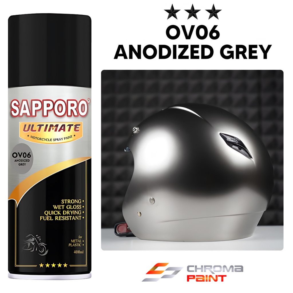 Sapporo Ultimate OV06 Anodized Grey – Cat Semprot Efek Chrome Anodized, Awet dan Tahan Gores