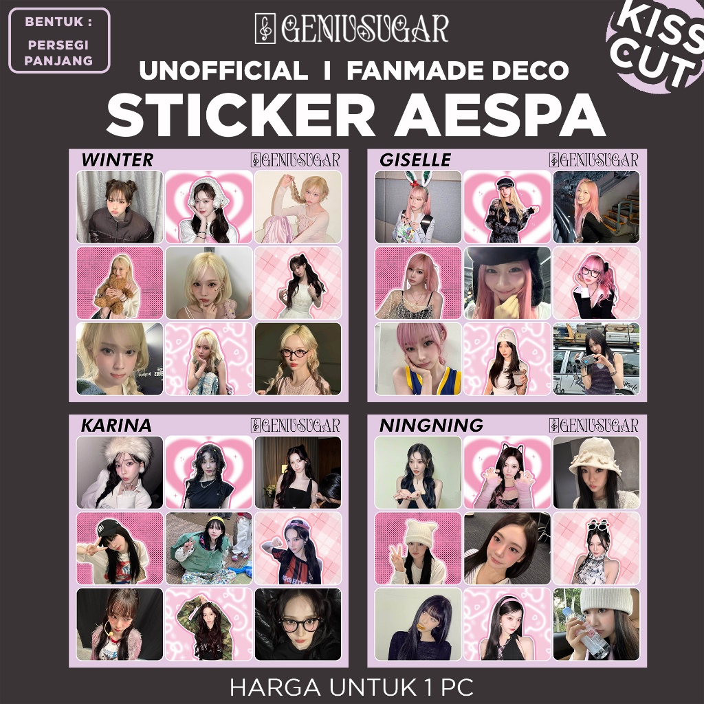 

[PP AESPA] STICKER KISS CUT SELKOR DECO KPOP