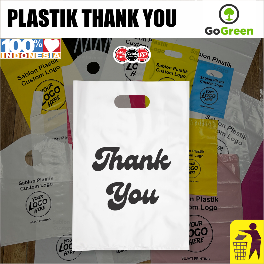 

(Isi 50pcs size 15 x 22cm) Plastik plong motif thank you / plastik pond motif thank you