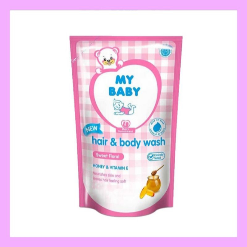 My Baby Shampo & Sabun Mandi Bayi Sweet Floral Refill 375 ml