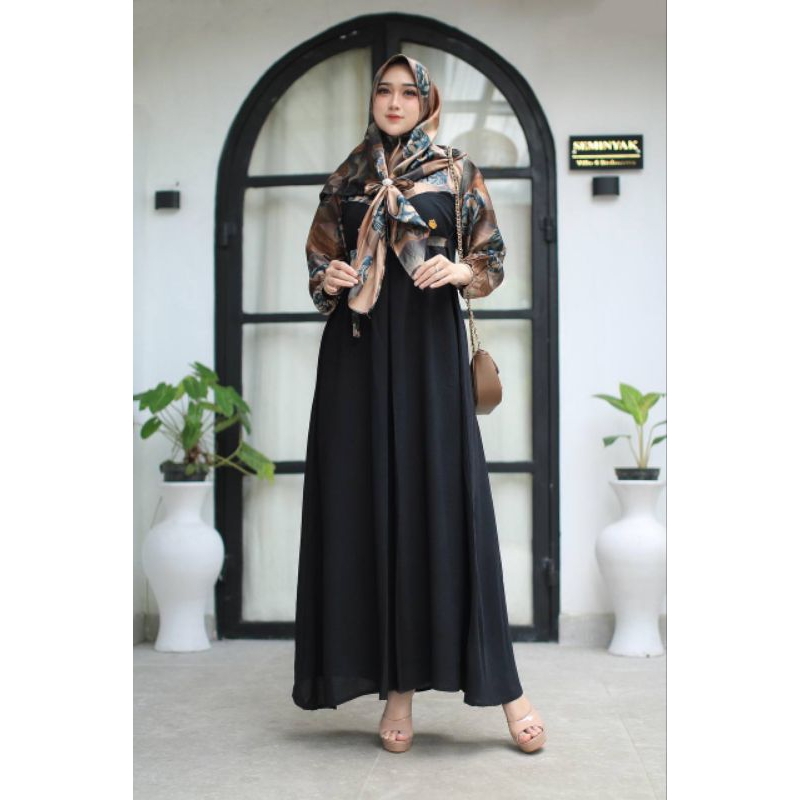GAMIS NATASYA SET HIJAB KHIMAR GAMIS DIOR SILK MIX CRINKLE GAMIS TAG ZARA