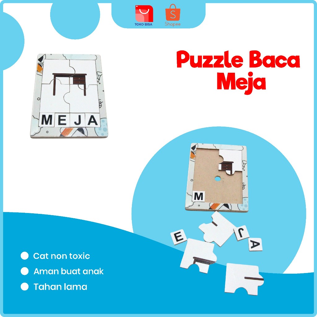 Promo Big Sale  | Mainan Edukasi Paud | Mainan Puzzle Baca Bergambar Meja | Puzzle  Baca 15 x 11 Mej