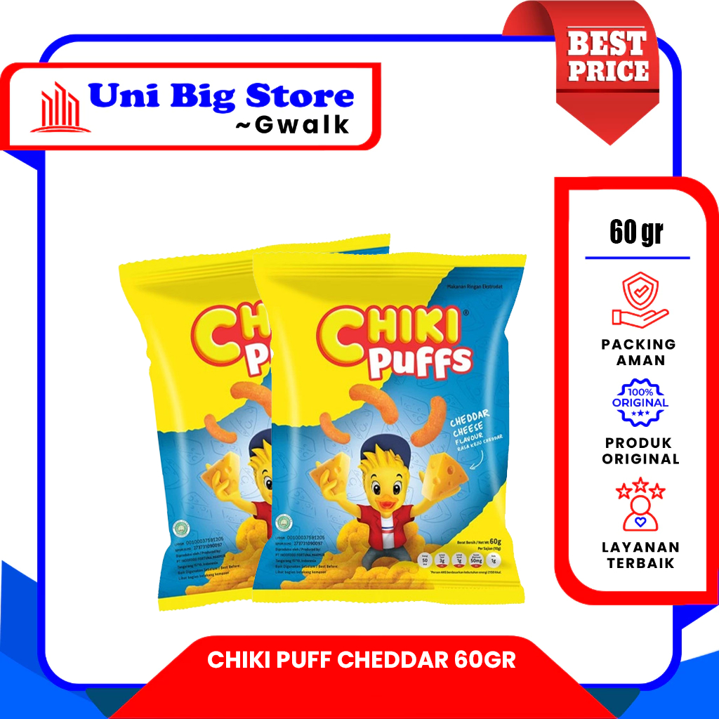 

CHIKI PUFF CHEDDAR CHEESE - 60 gr