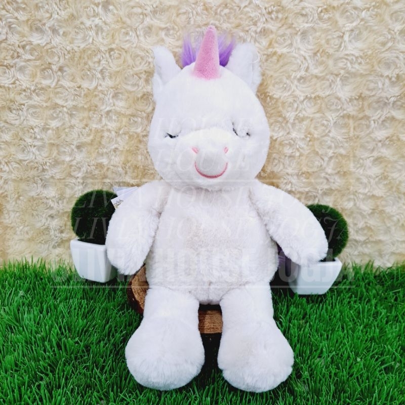 Boneka Unicorn Putih Tanduk Pink Boneka Unicorn Jelly Cat Boneka Unicorn Rambut Ungu