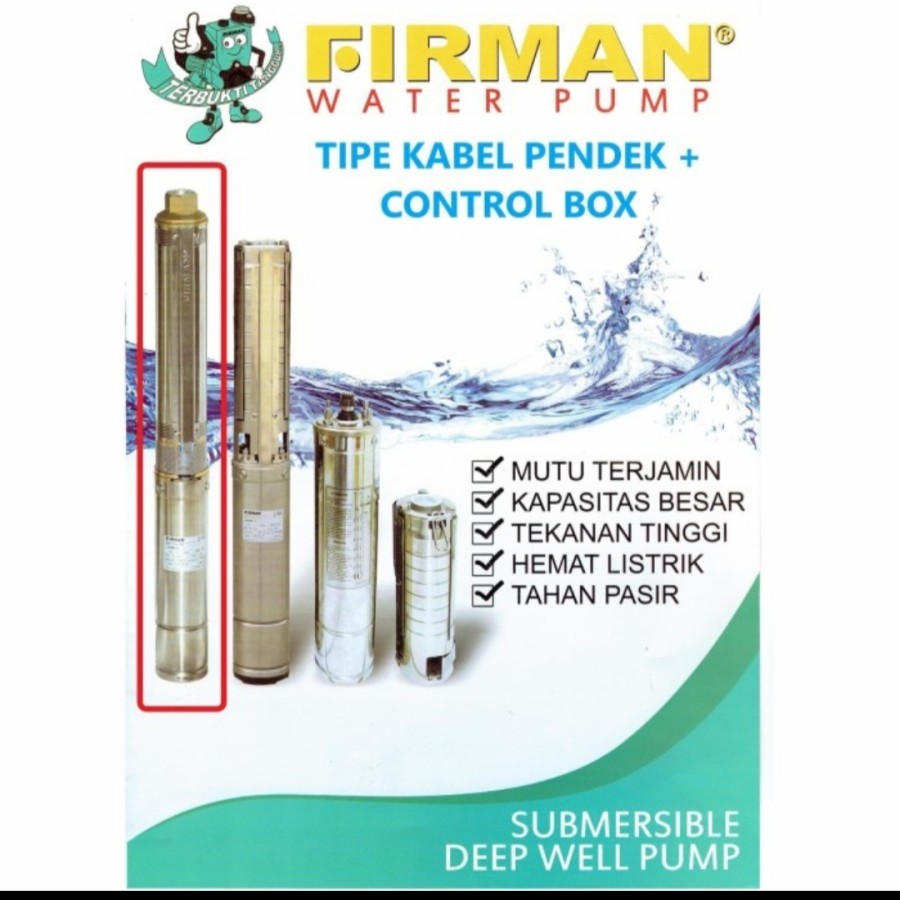 POMPA SATELIT FIRMAN 2.5FRM 1/41 KABEL PENDEK 1HP SUBMERSIBLE PUMP