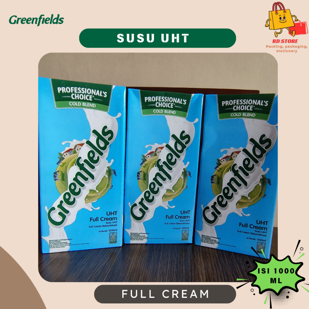 

Greenfields Susu UHT Full Cream 1000ml / Susu UHT Greenfields Full Cream 1 liter /Susu segar 1000 ml