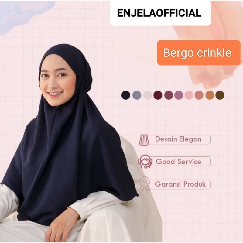 BERGO MARYAM CRINKLE AIR FLOW /JILBAB INSTAN CRINKLE AIRFLOW PREMIUM