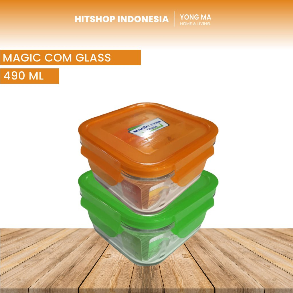 Yong Ma - Magic Com Glass - Tempat/Kotak Makanan Kaca 490 ml