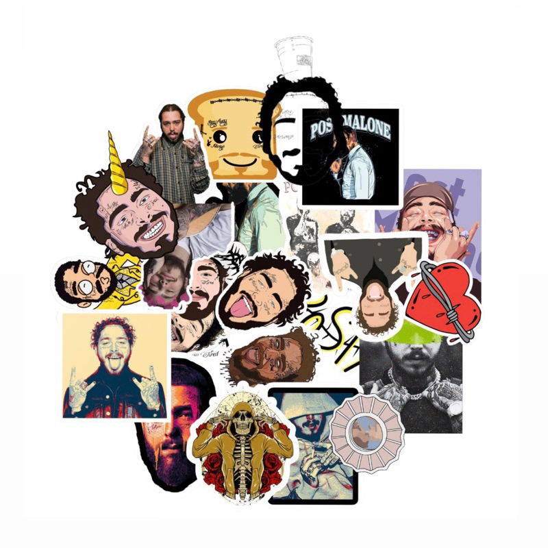 

Post Malone Sticker Packs 25+ Pcs Anti Air Bahan Vinyl | Stiker Handphone / Ipad | Stiker Helm | Stiker Buku | Stiker Laptop