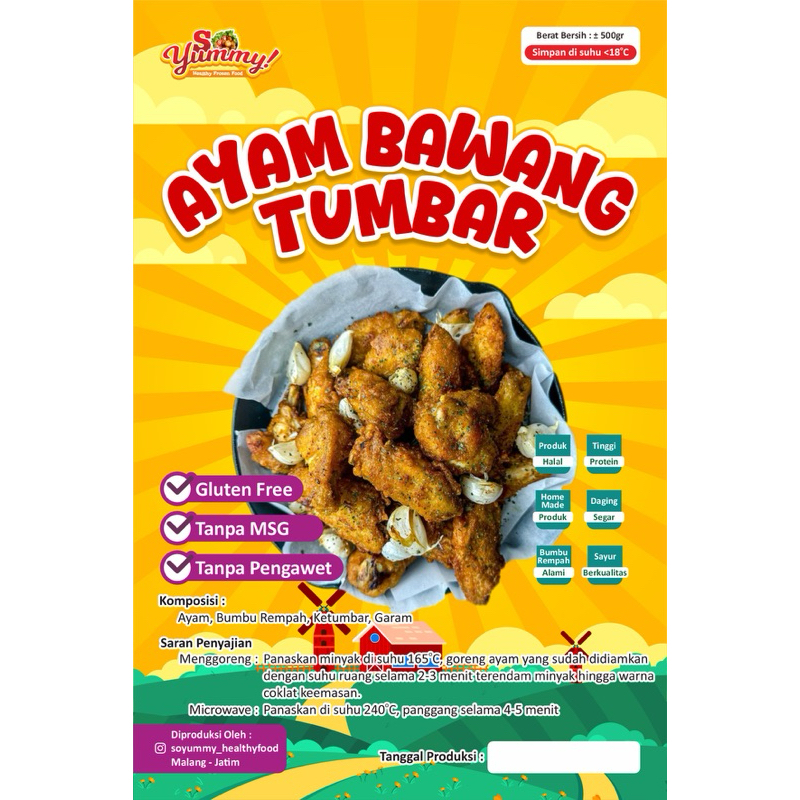 

Ayam bawang tumbar (produk fast moving,jika stok ada di Frezer maka akan langsung di KIRIM)