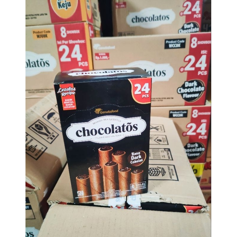 

Chocolatos Wafer Rolls 1000 an isi 24 Pcs ((box besar))